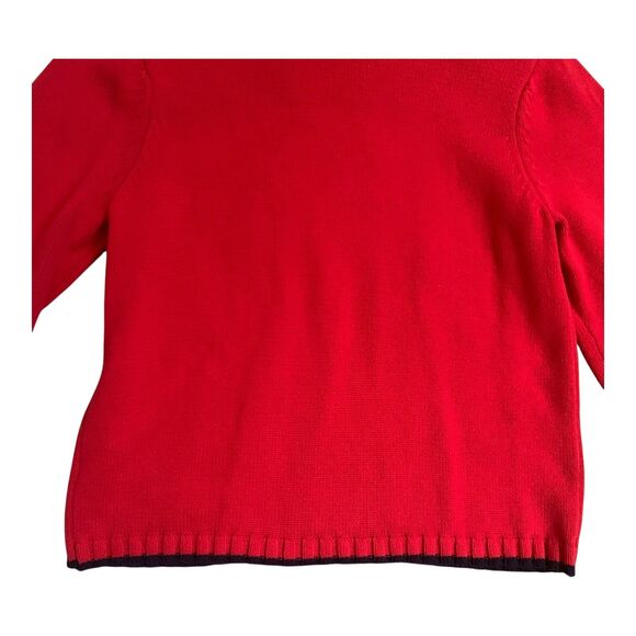 Norton MCnaughton Sweater Size MED Red 100% Cotton Knit Preppy Coastal Patriotic - Picture 13 of 16